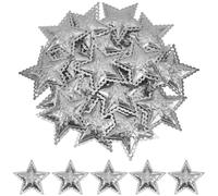 GORGECRAFT 20PCS 88mm Galvanized Mini Metal Barn Star Vintage Rustic Star Ornament Three Dimensional Christmas Tree Star for Hanging Wall Holiday Wreath Decor Craft Project Supply Handmade Accessory