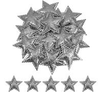 GORGECRAFT 20PCS 88mm Silver Metal Star Galvanized Metal Stars Vintage Rustic Primitive Stars Three Dimensional Christmas Tree Patriotic Ornament for Crafts Independence Day Hanging Wall