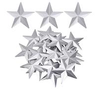 GORGECRAFT 20PCS 88x92mm Galvanized Metal Stars Vintage Rustic Silver Primitive Stars Three Dimensional Christmas Tree Patriotic Ornament for Crafts Hanging Wall Holiday Wreath Decor Handmade