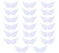 GORGECRAFT 20Pcs Cloth Angel Wings White Wings Patch Fabric Embossed Small Angel Wing Sew on Applique for Clothes Jeans Bags Hat DIY Crafts Hair Accessories Christmas Suitcases Halloween