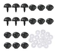 GORGECRAFT 20PCS Large Matte Safety Noses Black Craft Screw Dog Nose 24.5mm Crochet Stuffed Animals Doll Plastic Noses with Washers for Amigurumi Craft Doll Puppet Plush Bear Doll Making Supplies