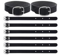GORGECRAFT 20Pcs Traditional Kilt Extender Strap Black PU Leather Leather Cuff Belt Buckles Adjustable Replacement Extension Stirrup Luggage Straps Women's Belt for Coat Dress Jacket Bags