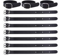GORGECRAFT 20Pcs Traditional Kilt Extender Strap Faux Leather PU Black Adjustable Replacement Extension Stirrup Cuff Belts Straps with Alloy Buckle for Coat Dress Jacket Bags Suitcase DIY Crafts