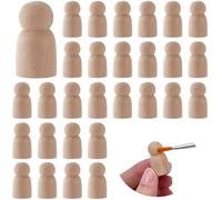 GORGECRAFT 20Pcs Wooden Peg Dolls Unfinished Wood Pegs People 1.5 x 2.8cm Blank Miniature Small Tiny Wheat Natural Smooth Display Dolls Figurines for Painting Art Project Desktop DIY Making Crafts