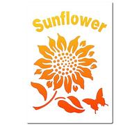 GORGECRAFT 21 * 29.7cm Hollow Out Sunflower Painting Stencils Reusable Butterfly Drawing Stencil Large Spring Garden Flower Plants Templates for Painting On Wood Floor Furniture Bag Cabinet