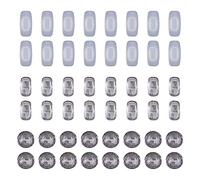 GORGECRAFT 24 Pairs 3 Styles Silicone Eyeglass Nose Pads Push In Nose Pad Upgraded Soft Silicone Air Chamber Eyeglass Nose Pads Oval Round Non-Slip Sports Vision Optical Replacement Pad Cushions Set