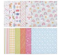 GORGECRAFT 24 Sheet 12 Styles Patterned Paper Pad 15.2x15.2cm Scrapbook Paper Pack Single-Sided Birthday Themed Pattern Colorful Cardstock Collection Decorative Album Background Paper DIY Card Craft