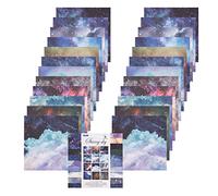 GORGECRAFT 24-Sheet Starry Sky Themed Patterned Paper Pad 6x6 Inch Single-Sided Collection With 12 Styles for Scrapbook Album Background Cardstock Crafts