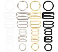GORGECRAFT 240Pcs 24 Styles Metal Bra Strap Hooks Gold Silver Black White Iron Round Oval Bikini Bathing Suit Bra Clips Clasp Sewing Hook Rings Adjustment Sliders for Slip Dress Swimsuit