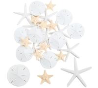 GORGECRAFT 24Pcs 3 Styles Resin Starfish Ornaments Bulk White Natural Summer Ocean Beach Theme Animal Starfishes Sea Money Micro Landscape Decoration for DIY Crafts Home Wall Party Wedding Christmas