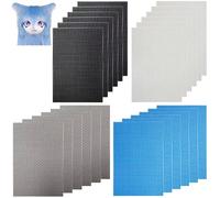 GORGECRAFT 24Pcs 4 Colors PVC Fursuit Eye Mesh Plastic Waterproof Dustproof Breathable Printable Furries Cosplay Blank Canvas Eye Fabric Sheet for Costume Props DIY Craft Home Decor Supplies