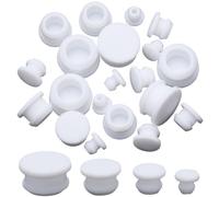 GORGECRAFT 24PCS 4 Sizes Silicone Stoppers for Salt and Pepper Shakers 5/8/11/15mm White Salt Plug Stopper Replacement Bottle Caps Reusable Round End Cap Corks for Bottles Pipes Pots