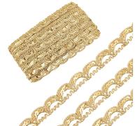 GORGECRAFT 25 Yards 20mm Sequin Lace Trim Gimp Braid Lace Ribbon Glitter Gold Beaded Fabric Metallic Trim with Plastic Paillette Beads for Sewing Christmas Crafts Curtain Skirt Headband