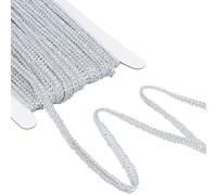 GORGECRAFT 25 Yards Metallic Braid Lace Trim 1/4 Inch Silver Centipede Trimming Jacquard Decorated Gimp Ribbon Washable Lace Edge Trim for DIY Sewing Crafts Jewellery Making Costume Cloth Home Decor