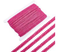 GORGECRAFT 25Ms Woven Gimp Trim 7mm Wide Decorative Centipede Braid Lace Trimming Woven Fabric Ribbon Curtain Upholstery Edge Applique for Sewing Costume Slipcover Lampshades Home Decor Fuchsia