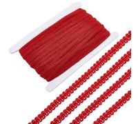 GORGECRAFT 25Ms x 7mm Decorative Gimp Braid Trim Red Polyester Centipede Woven Lace Ribbon Edge Trimming Applique for Costume Curtain Lampshades Sewing Crafts Home Upholstery Decor Jewelry