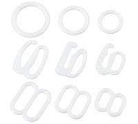 GORGECRAFT 270PCS White Bra Strap Hooks Plastic Underwear Adjustment Buckle Bra Hook Lingerie Adjustable Ring and Sliders Bra Strap Slide Replacement for Tops Swimsuit Garter 3 Styles 6mm 8mm 10mm