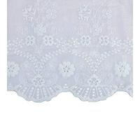 GORGECRAFT 28.8cm Wide White Scalloped Lace Trim Cotton Eyelet Lace Fabric 2 Yards Floral Embroidery Edging Trimming Ribbon Wavy Edge Floral Ruffle for DIY Sewing Crafts Dress Skirt Clothes