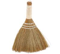 GORGECRAFT 28CM Small Whisk Brush Broom Grass Natural Handle Bamboo Traditional Handmade Heavy Duty Straw Angled Bristles Whisk Cleaning Sweeping Hand Broomsticks for Desktop Surface Indoor Outdoor