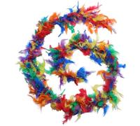 GORGECRAFT 2M Turkey Feather Boa 14cm Charleston Feather Boa Party Chandelle Turkey Feathers Colorful Fluffy Boas Fringe Trim for Preppy Party Ideas Wedding Dancing Dress Halloween Costume Holiday