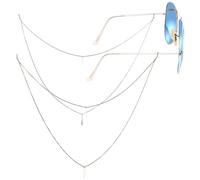 GORGECRAFT 2Pcs 2 Colors Metal Glasses Chain Gold Silver 63cm Long Double Layered Sunglass Holder Neck Strap Cord with Anti-slip Loops Lobster Clasp Lanyard Eyewear Straps for Men Women Eyeglasses