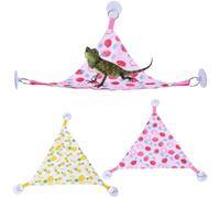 GORGECRAFT 2Pcs 2 Styles Lizard Hammock Yellow Pink Polyester Pineapple Apples Patterns Reptile Bearded Dragon Climbing Bed Rest Lounger Hammocks Accessories for Chameleon Snakes Lguana Geckos