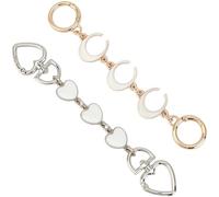 GORGECRAFT 2Pcs 2 Styles Purse Extender Chain Gold Silver Metal Heart Moon Bag Strap Extension Shoulder Crossbody Bag Short Handle Replacement Purse Charms Accessories for Handbag Wallet Clutch Crafts