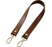 GORGECRAFT 2PCS 38CM Short Shoulder Bag Straps Leather Purse Handle PU Brown Replacement Wide Handbag Handles with Golden Plated Alloy Swivel Clasps for DIY Purse Wallet Underarm Tote Bag Making