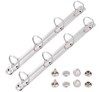 GORGECRAFT 2Pcs 4-Ring Binder Replacement Kit A4 Size Metal Loose Leaf Binding Spines 35mm D Rings Binder Planner Clips for Document Organizers Office Paper Storage Photo Albums Scrapbooks Holders