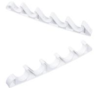 GORGECRAFT 2Pcs 6 Positions White Plastic Adjustable Bracket 10" L x 1.4" W Outdoor Chaise Lounge Brackets Chair Replacement Parts Back Support for Patio Lawn Yard Furniture Back-Height Multi Position