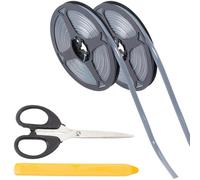 GORGECRAFT 2Pcs 6m Self Adhesive Caulk Strip 8mm Gray Ceramic Tile Caulking Gap Tape Moulding Trim Strips Bathroom Decorative Sealing Edging Tape with Tools for Kitchen Sink Stove Shower Bathtub