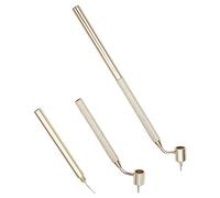 GORGECRAFT 2PCS 9mm Fine Line Precision Touch up Painting Pen Detailing Fluid Writer Paint Applicator Portable Drawing Pen Gold Construction Slanting Tip for Rock Chips Scratch Repair Splitter