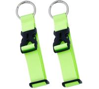 GORGECRAFT 2PCS Add A Bag Luggage Straps Adjustable Jacket Gripper Baggage Suitcase Belt Travel Backpack Accessories Carry Clip Strap with Iron Hinged Rings Plastic Buckle for Carry on Bag Lawn Green