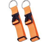 GORGECRAFT 2PCS Add A Bag Luggage Straps Coat Jacket Gripper Holder Adjustable Baggage Suitcase Belt Travel Accessories Carry Clip Strap with Iron Hinged Rings for Carry on Bag Hands Free Orange