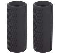 GORGECRAFT 2Pcs Black Dumbbell Grip High Density Silicone Non Slip Hand Pressure Relief Arm Blaster Adapter Thick Dumbbell Clutch Bar Grip Tool for Weightlifting Muscle Building Strength Training