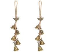 GORGECRAFT 2Pcs Brass Witch Bells Wind Chimes Antique Bronze Metal Vintage Lucky Moth Sun Charm Decorative Handmade Hanging Bells Windchime with Hemp Cord for Home Garden Outdoors Clearance