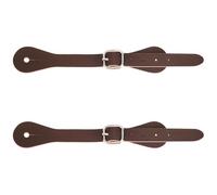 GORGECRAFT 2PCS Genuine Leather Spur Straps Saddle Brown 7-10 Inch Adjustable Single Ply Western Cowboy Boots Belt Detachable Buckle Shoelace Ankle Shoe Strap Band for Men Women Horse Riders