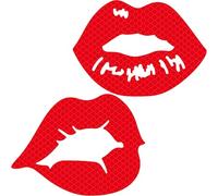 GORGECRAFT 2Pcs High Intensity Reflective Vinyl Lip Kissing Red Hot Lips Car Decals Night Safety Sign Waterproof Vehicle Laptop Wall Window Bumper Sticker Scratch Cover for Trucks Cars Computer
