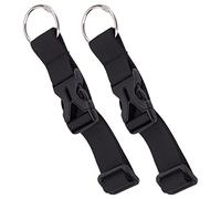 GORGECRAFT 2Pcs Luggage Straps Coat Jacket Gripper Holder Suitcase Belt Clip Ring Hook Black Adjustable Belt Straps with Rings and Plastic Release Buckle Add a Bag Luggage Strap Travel Accessories