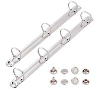 GORGECRAFT 2Pcs Metal A4 Size 3-Ring 4-Ring Binder Mechanism Replacement Kit Steel Loose Leaf Binders D-Rings Leaf Binding Spines Combs Combs for Organizers DIY Planners School Document Organization