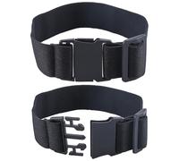 GORGECRAFT 2Pcs No Buckle Elastic Stretch Belts Black Polyester No Show Square Free Easily Adjustable Waist Comfortable Invisible Unisex Belt for Jeans Pants Skirts Dresses Women Men Adult Gift