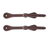 GORGECRAFT 2Pcs PU Leather Spur Straps for Horse Riders Western Brown Men and Women's Boots Equipment Double Ply Reinforced Stitching Buckle Shoelace Ankle Shoe Spurs Strap Belt for Cowboy