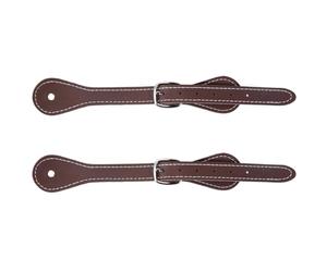 GORGECRAFT 2Pcs PU Leather Spur Straps for Horse Riders Western Brown Men and Women's Boots Equipment Double Ply Reinforced Stitching Buckle Shoelace Ankle Shoe Spurs Strap Belt for Cowboy
