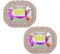 GORGECRAFT 2Pcs Rhinestone Wedding Shoe Clips Detachable Shoe Buckle Clip 38 * 31mm Elegant Crystal Decoration Jewelry Decoration for Flats Heels Hats Dresses Clutches, Clear AB