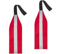 GORGECRAFT 2Pcs Safety Travel Flag for Kayak High Visibility Tow Flags with Reflective Strip Webbing Oxford Fabric Red Warning Safety Signs for Kayak Canoe Trailer Truck Loads Transport 35x12cm