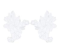 GORGECRAFT 2Pcs Sequin Flower Patches White Embroidered Lace Applique Motif Sew on Trim Patches Glitter Paillette Floral Collar Fabric Craft Lace Trimmings for DIY Wedding Bridal Dress Clothing