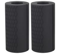 GORGECRAFT 2Pcs Thick Barbell Grips Black High Density Silicone Non Slip Hand Pressure Relief Arm Blaster Adapter Dumbbell Clutch Bar Grip Tool for Weightlifting Muscle Building Strength Training
