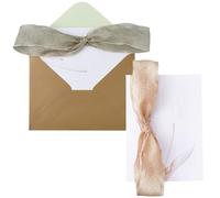 GORGECRAFT 2Pcs Wedding Vow Cards Tulips Embossed Cover Folded Paper Cards Vows Book Guestbooks with Kraft Paper Envelopes Ribbons Elegant Supplies for Bride Groom Engagement Wedding Ceremonies