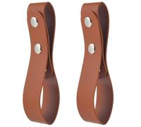 GORGECRAFT 2Pcs Whip Holster Belt Brown Faux Leather PU Adjustable Medieval Viking Handmade Rustic Strap Loop Bullwhip Holders for Men Cowboy Cosplay Costumes Horse Riding Pastoral Tools Accessories