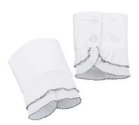 GORGECRAFT 2Pcs White Lace Wrist Cuff Lolita Detachable Ruffled Floral False Sleeves Gloves Layered Hand Sleeves Extender Women's Short Chiffon Cuffs for Sweater Blouse Coat Clothing Women